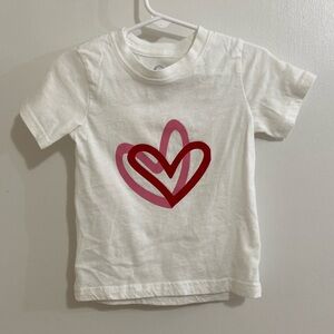 Little girls white t-shirt hearts valentines size 2/3